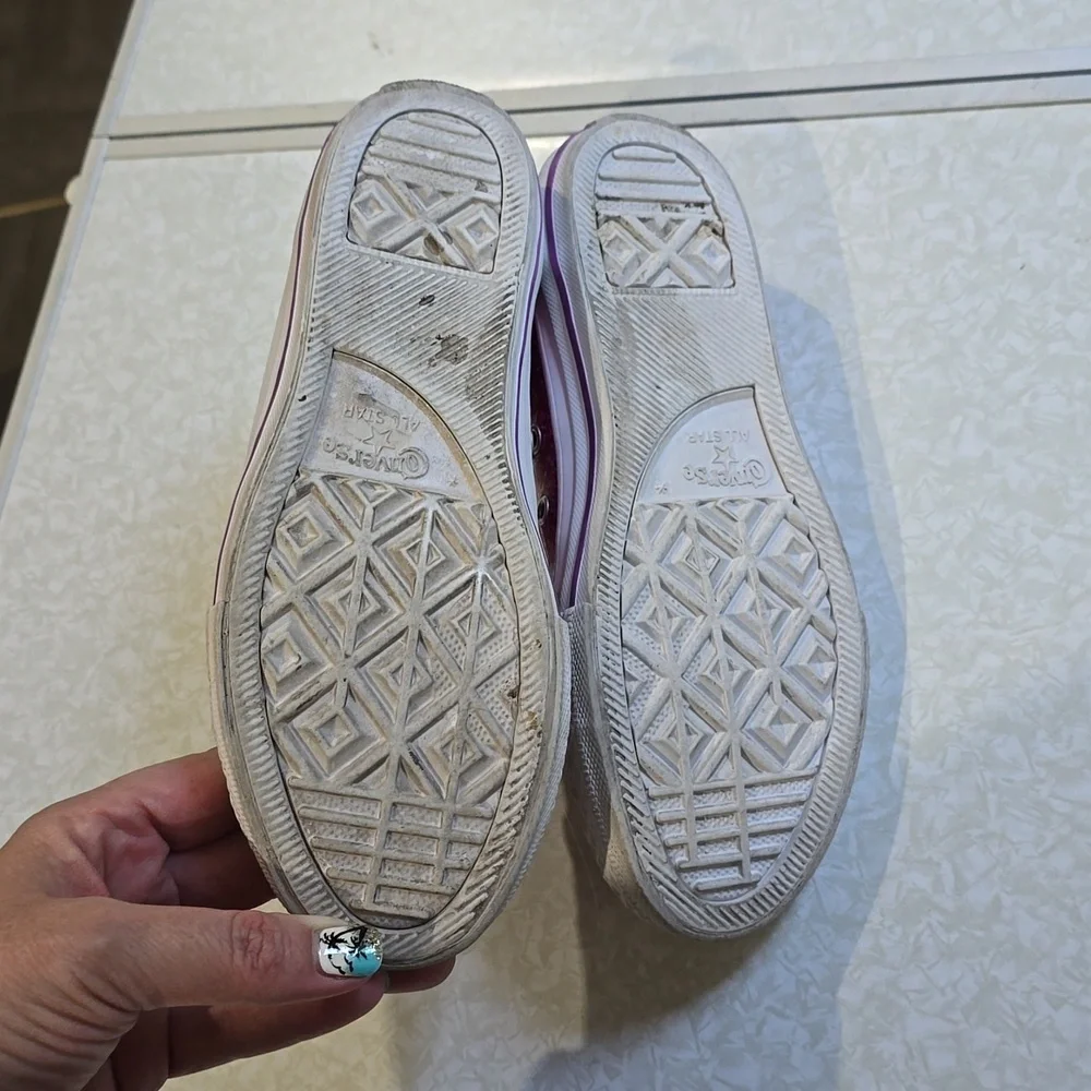 Converse Pink Glitter Low All Star‎ Sneakers, Sz 3 Junior